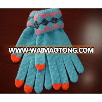 Comfortable New China ladies woolen fashion long hand knitted gloves