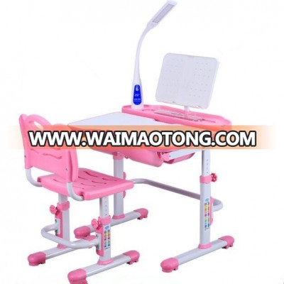 Adjustable colorful plastic school furniture school sets children desk and chair